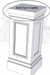 14" Raised Panel PVC Pedestal