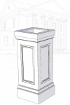 14" Raised Panel PVC Pedestal