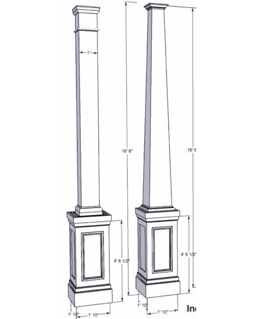 14" Raised Panel PVC Pedestal
