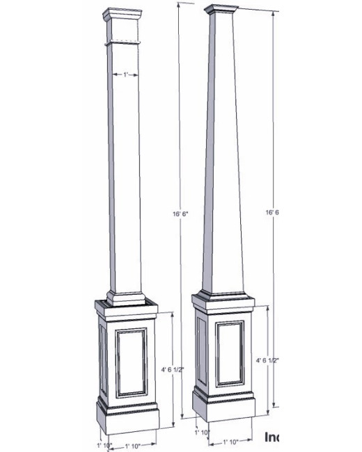 Craftsman Raised Panel Combination Column