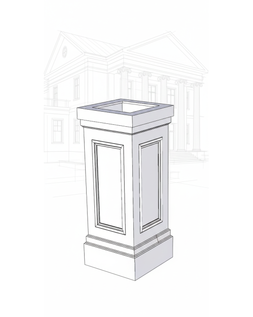 14" Raised Panel PVC Pedestal