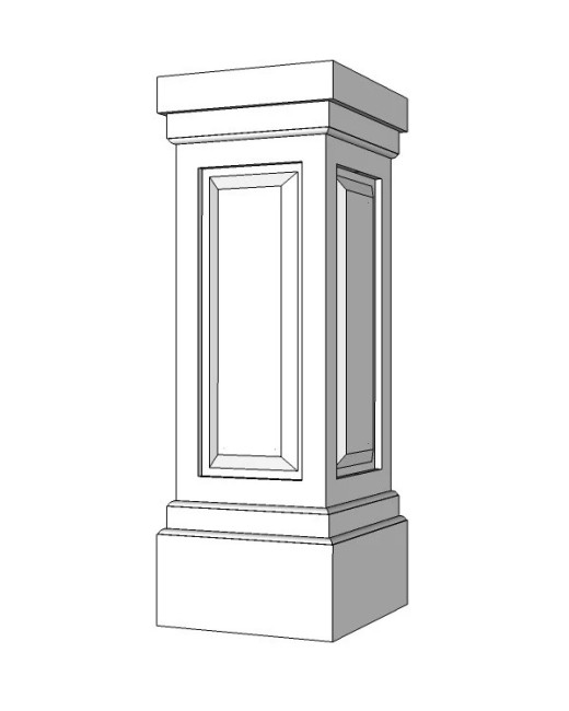14" Raised Panel PVC Pedestal
