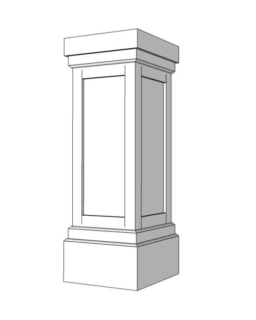 14" Shaker Panel PVC Pedestal