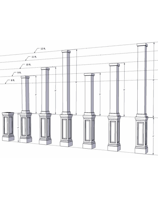 Pedestal Column Wrap Tall Raised Panel Pedestal
