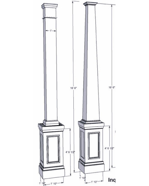 Pedestal Column Wrap Tall Shaker Pedestal