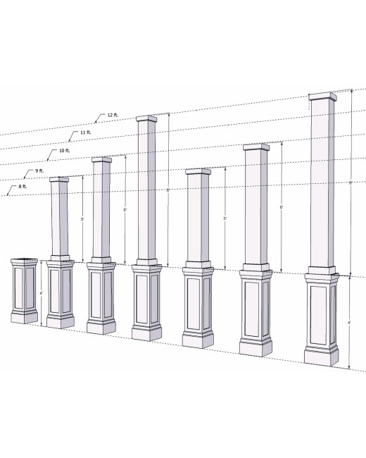 Pedestal Column Wrap Tall Shaker Pedestal