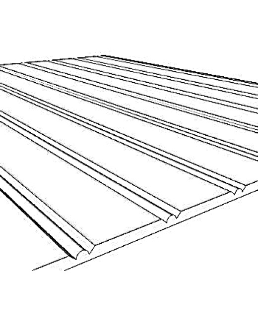 V-Grooved PVC Sheet 1/2" Thick
