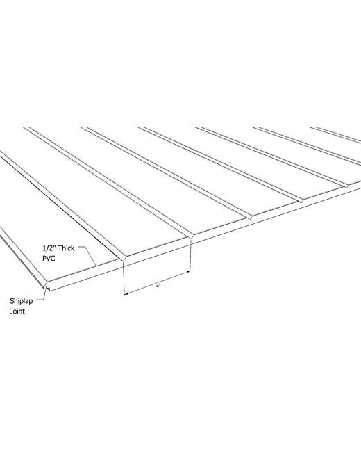 V-Grooved PVC Sheet 1/2" Thick