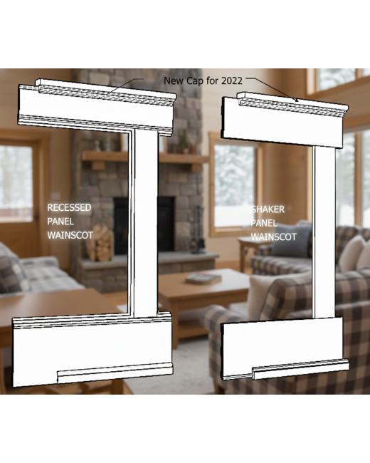 Recessed Wainscot Kit 38" high