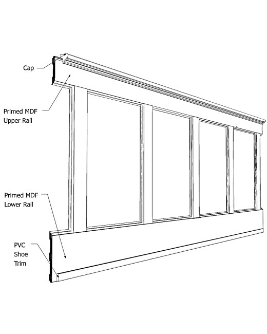 Recessed Wainscot Kit 38" high