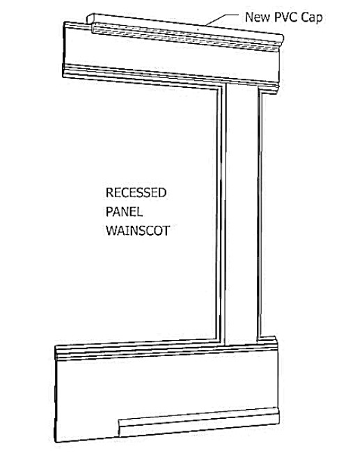 Recessed Wainscot Kit 38" high