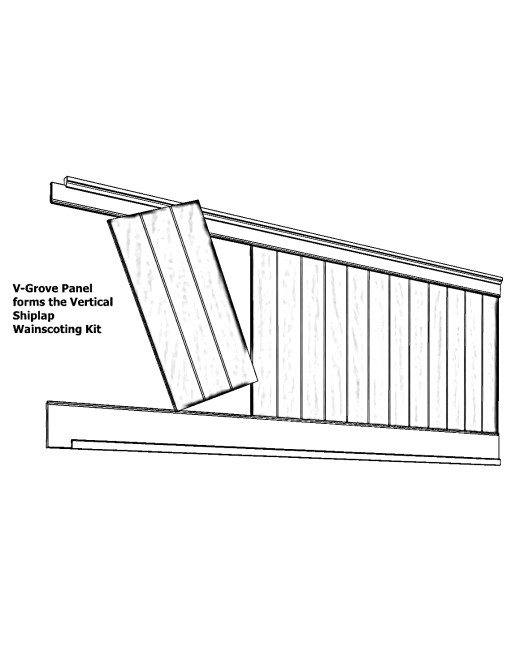 MDF Shiplap V-Grooved Wainscoting Kit